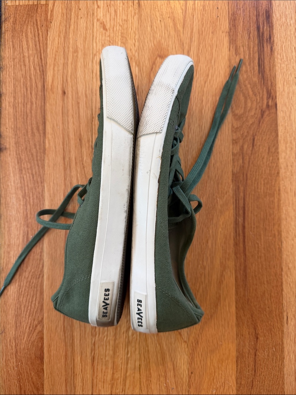 SeaVees Olive Canvas Low-Top Sneakers with White Trim - Picture 4 of 8